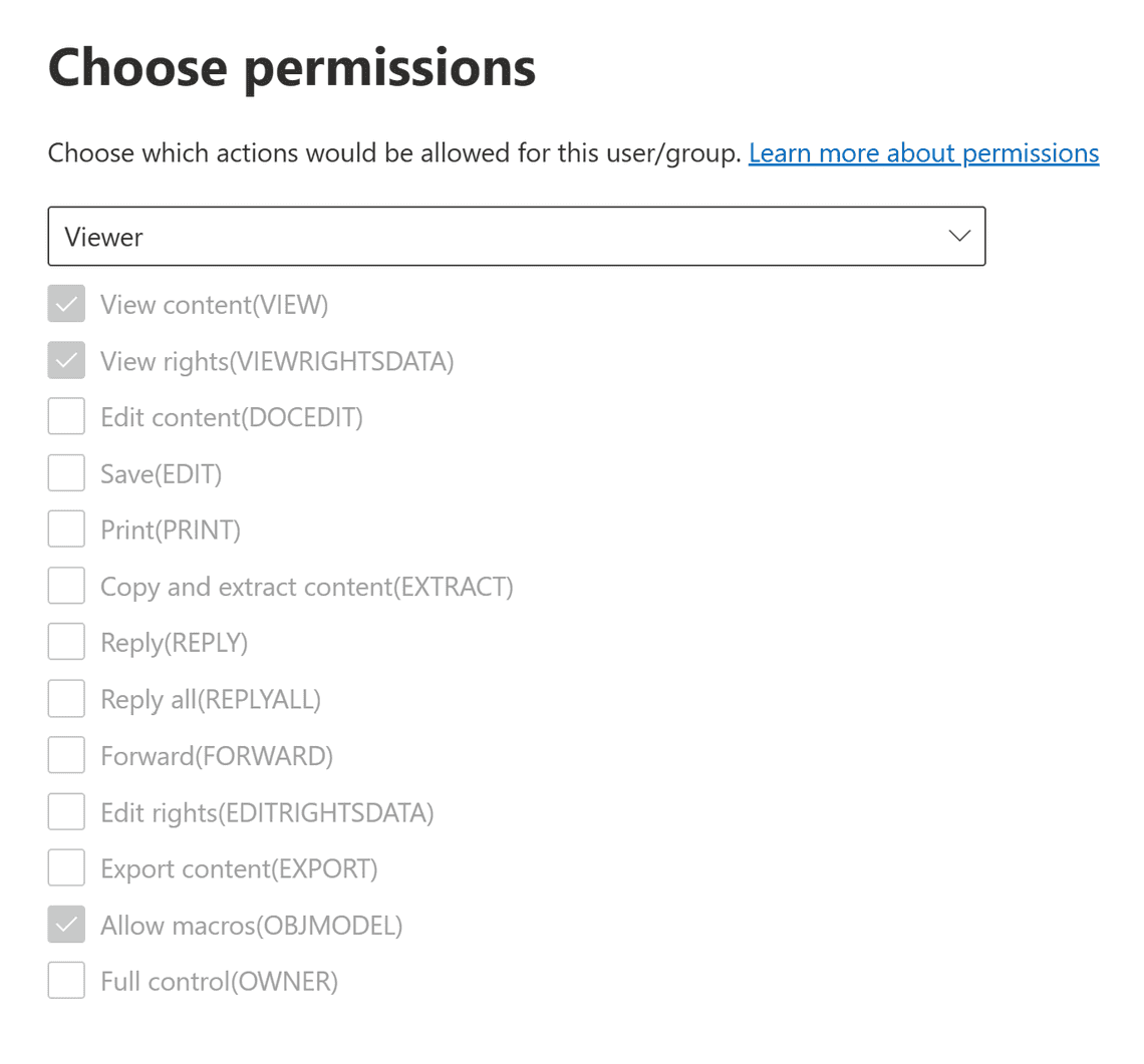 Viewer permissions